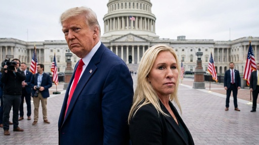shutterstock_2708903425.jpg Two political figures standing in front of the Capitol building with flags in the background