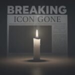 Everest Hero DEAD—What He Did Still Shocks… A lit candle in front of a newspaper with the headline 'BREAKING ICON GONE'