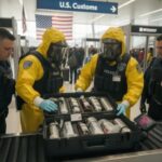 Bomb At TSA Checkpoint — How Did This Pass? Law enforcement officers inspecting a case of potential hazardous materials at U.S. Customs