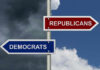 The ONE Thing Republicans and Democrats Agree On… Street signs pointing to Democrats and Republicans direction.