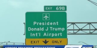 New signs reveal Palm Beach airport's upcoming name change to President Donald J. Trump Internati...