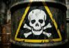 Illegal Pump Poisons City Water A rusty barrel with a skull and crossbones warning sign
